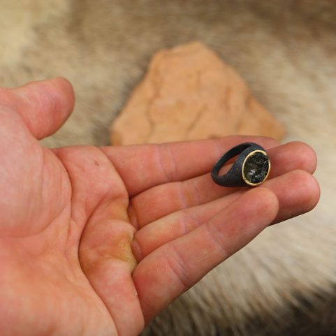 THEODORICUS SILVER MOLDAVITE RING