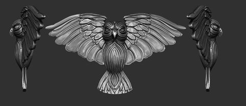 ATHENE NOCTUA, STERLING SILVER LITTLE OWL PENDANT, SMALL