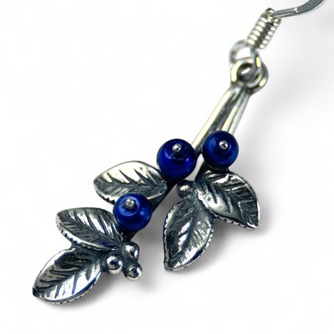 BLUEBERRIES, EARRINGS, SILVER