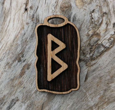BERKANO - RUNE - FUTHARK, WOOD