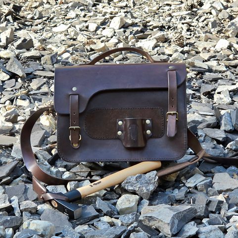 LEATHER ROCK & FOSSIL COLLECTOR BAG FOR PALEONTOLOGY