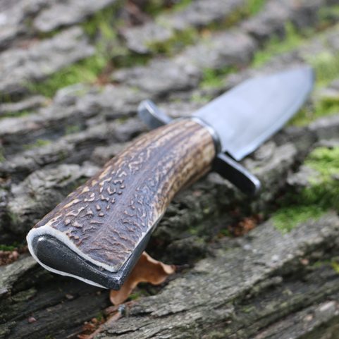 HOLT, BOWIE KNIFE WITH ANTLER, HAMON HARDENING