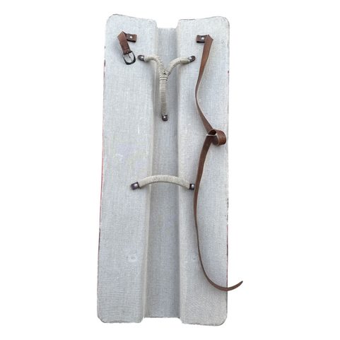 HUSSITE PAVISE SHIELD, HAND-PAINTED WOODEN PRAGUE