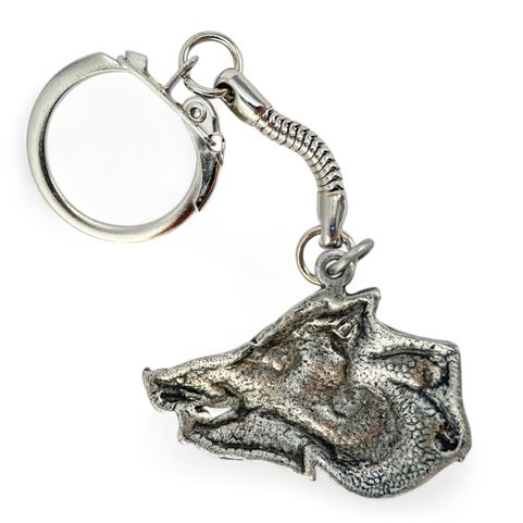 CELTIC BOAR KEY RING, ZINC ANTIQUE SILVER
