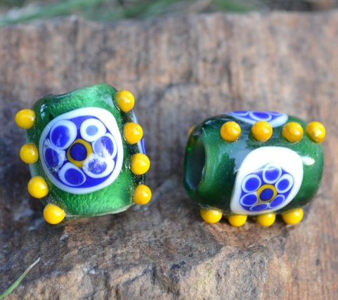 CELTIC HANDMADE GLASS BEAD, MUSEUM REPLICA, LOCALITY: PRAGUE