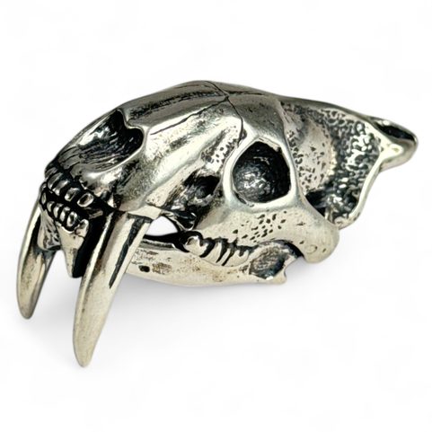 SABRETOOTH TIGER, MACHAIRODUS - SMILODON, LARGE NECK PENDANT, AG 925, 26G