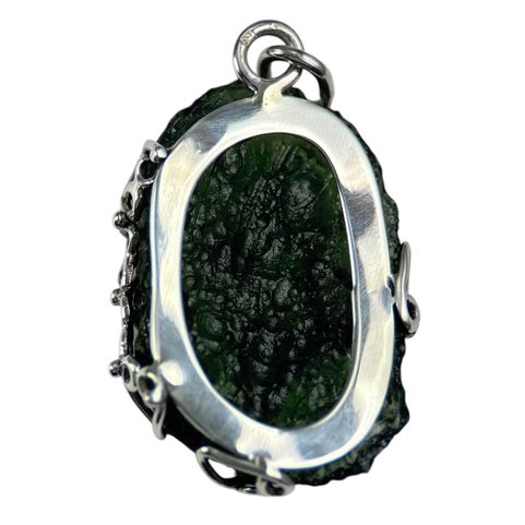 LADA, MOLDAVITE,PENDANT, SILVER 925/1000