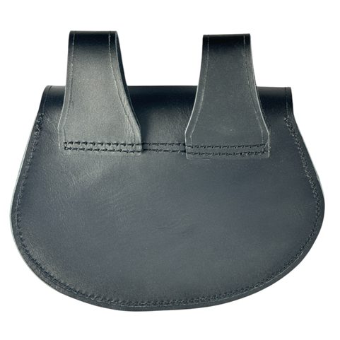MEDIEVAL LEATHER BAG WITH ANTLER, BLACK