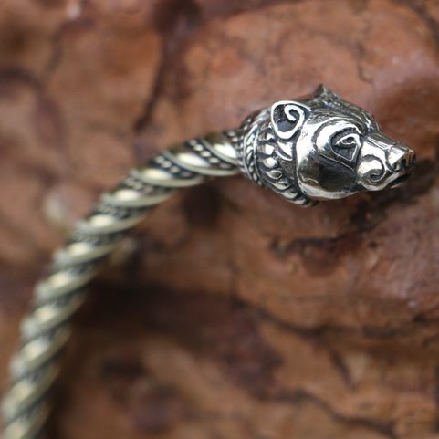 BERSERKER BEAR BRASS ARM RING
