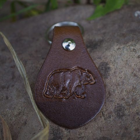 OURS, PORTE-CLÉS, CUIR