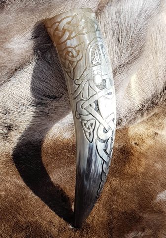 ODIN, LUXURY ENGRAVED DRINKING HORN