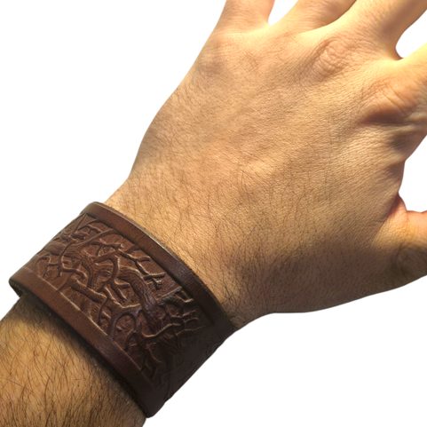 ROOTS, LEATHER WRISTLET, BROWN