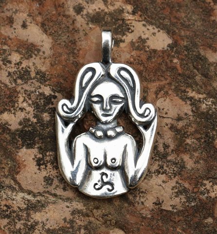 CELTIC GODDESS, SILVER PENDANT