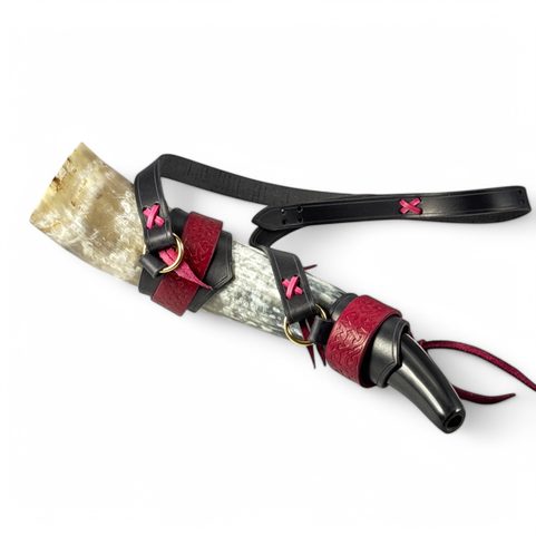 TROUBLE CORNE AVEC CHARNIÈRE EN CUIR DE LUXE 38 CM