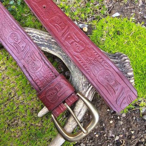 OISEAU-TONNERRE, CEINTURE EN CUIR COGNAC
