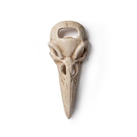 BLACK RAVEN SKULL, BEER OPENER, CAST IRON