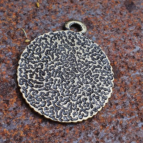 KING PREMYSL OTAKAR II., PENDANT, ZINC, ANT. BRASS