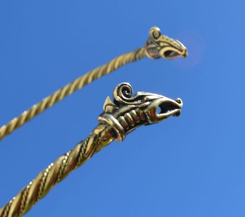 DREKI, NORSE DRAGON, BRASS TORC