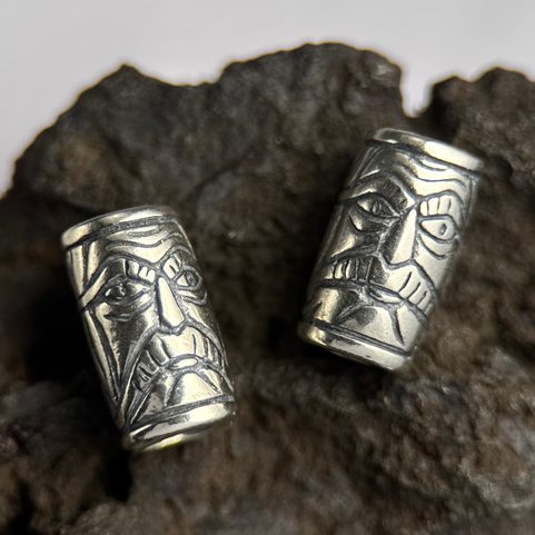 VIKING BEARD RING - GREYBEARD, SILVER