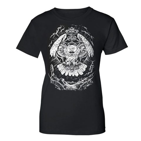 CELTIC OWL, WOMEN'S T-SHIRT, B&W