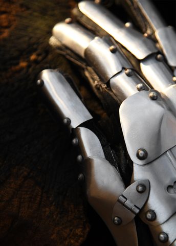 GANTS D'ARMURE GOTHIQUES, ACIER