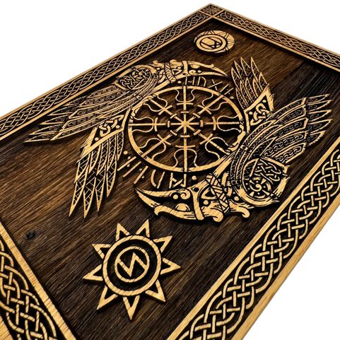 HUGINN AND MUNINN II - WOODEN WALL PICTURE 21X30CM