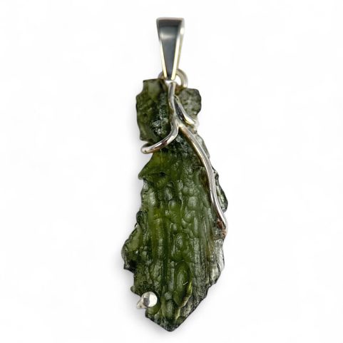 SPICA, MOLDAVITE PENDANT, SILVER 925/1000
