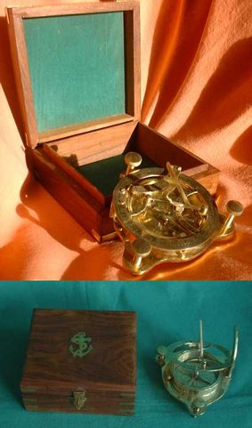 NAUTICAL SUN DIAL WITH COMPASS, REPLICA