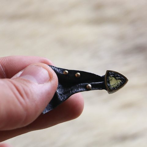 KOMETA PENDENTIF EN ARGENT AVEC MOLDAVITE, PLAQUÉ OR