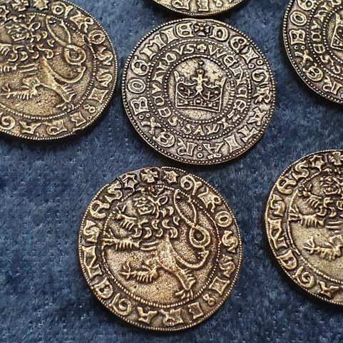 PRAG GROSCHEN, MÜNZE, REPLIK, ZINK ANTIQUE BRASS