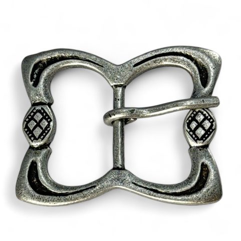 BELT BUCKLE, XIV CENTURY, ENGLAND, ZINC - ANT. SILVER