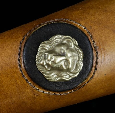 GLADIATOR - LION'S HEAD, LEATHER BRACERS