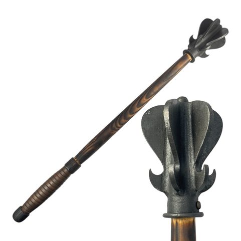 HUSSITE MACE, CENTRAL EUROPE, 15TH CENTURY, WRAPPED WITH LEATHER