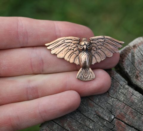 FLYING OWL, PENDANT, BRONZE
