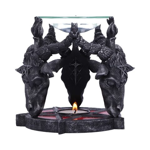 BRÛLEUR D'HUILE OCCULTE TÊTE DE BAPHOMET
