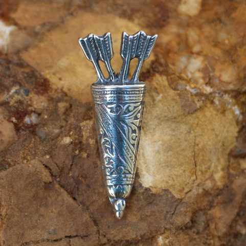 QUIVER, ARCHERY PENDANT, SILVER