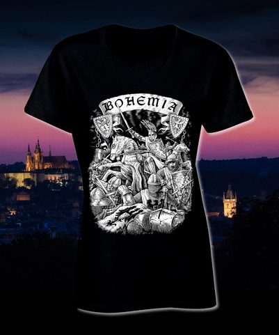 BOHEMIA, KING PREMYSL OTAKAR II. T-SHIRT, BLACK, LADIES'