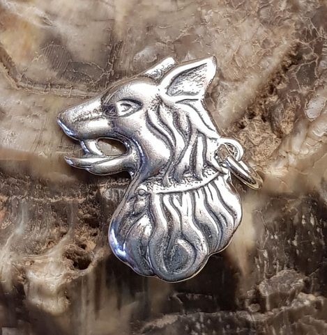 BORDER DOG, CZECHOSLOVAKIA ARMY, 1930S, PENDANT SILVER 925