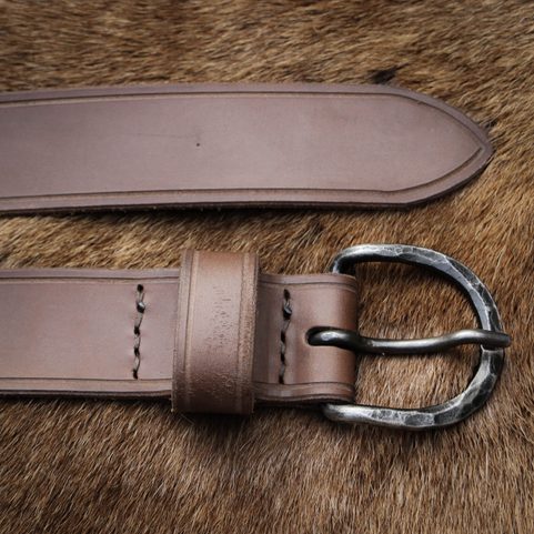 LEATHER BELT WITH FORGED BUCKLE, PERUNIKA SYSTEM