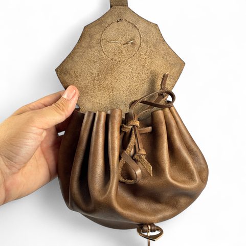 CERNUNNOS, LEATHER BAG BROWN, BRONZE