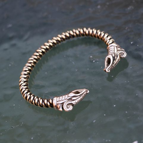 DREKI, VIKING BRASS BRACELET BRAIDED