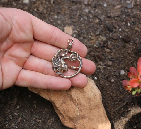 MEDUSA, ANTIQUE, BRONZE, PENDANT