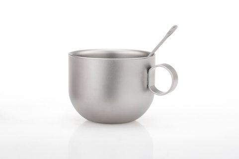 TI3601 TASSE À CAFÉ EN TITANE AVEC SOUCOUPE ET CUILLÈRE KEITH