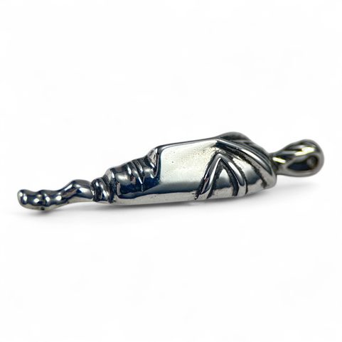 CELTIC HEAD, LA TENE REPLICA, MOTIVE FROM FIBULA, TALISMAN, SILVER PENDANT, AG 925