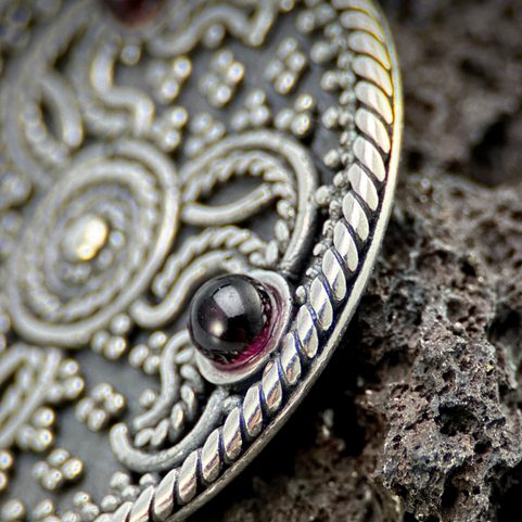 EAGLE HEADS, TRISKELE, ANGLO-SAXON PENDANT, STERLING SILVER
