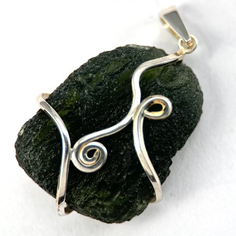 VELESINA, SILVER PENDANT, MOLDAVITE AG 925