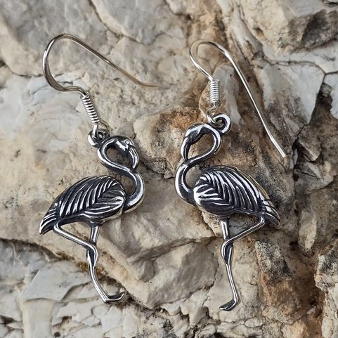 FLAMINGO , SILVER EARRINGS AG 925/1000