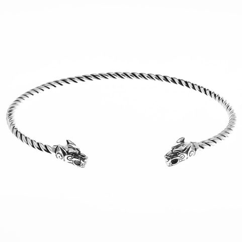 FENRIR, WOLF'S HEADS TORQUES, SILVER 925