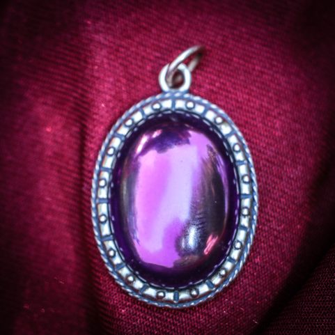 MEDIEVAL PENDANT WITH GLASS - VINEA, BRONZE
