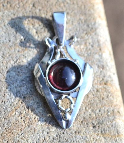 AMALIE, ART NOUVEAU PENDANT, STERLING SILVER